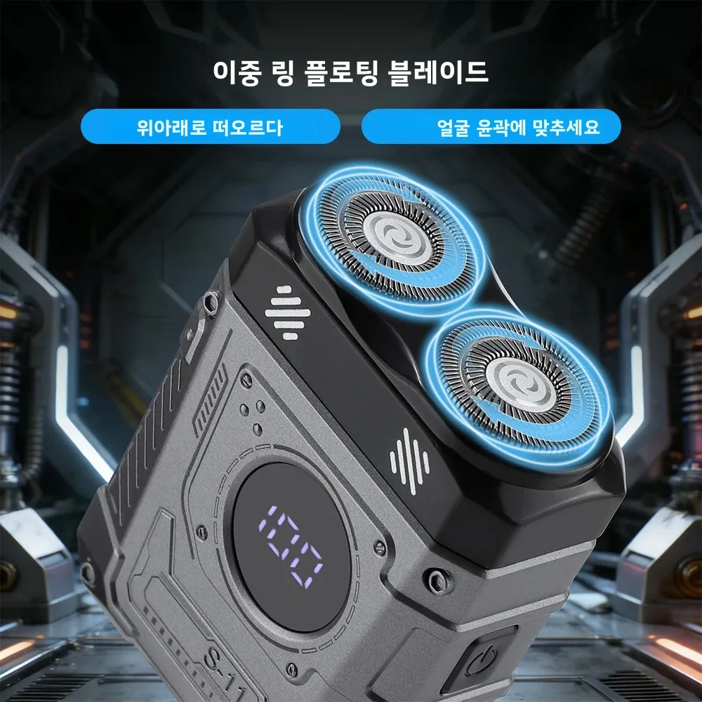 미니 전기 면도기 남성용 플로팅 헤드 세척 가능 USB 충전식 300mAh 배터리 저소음 모터 휴대용 여행 면도기