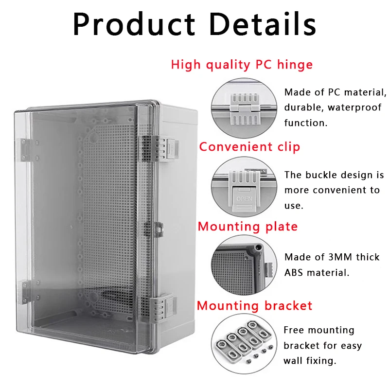 Outdoor Waterproof Distribution Box with Snap Fastener