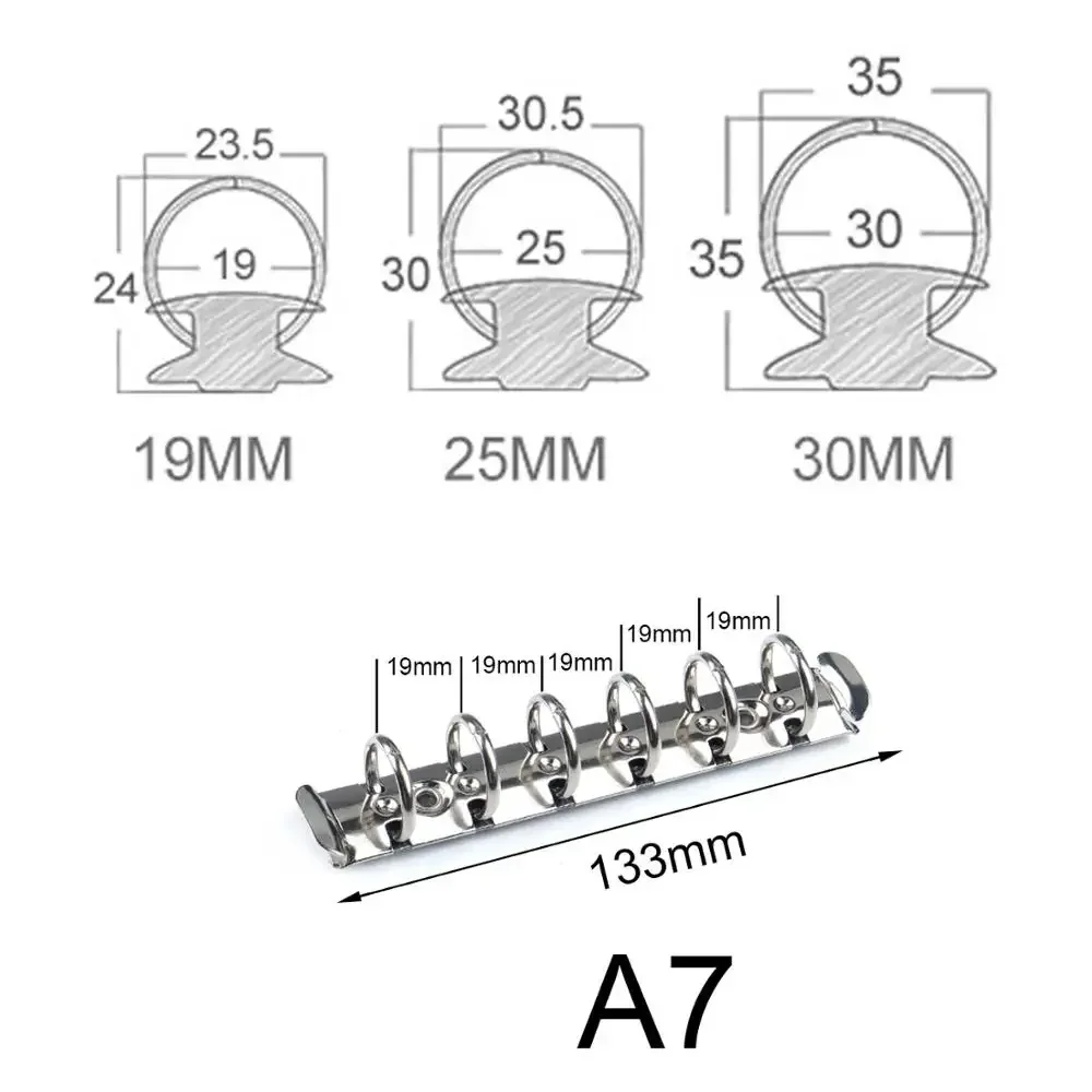 Fromthenon A7 Metal Spiral Rings Binder Clip for Diary Notebook Planner Binder File Folder with 2 Pairs Screw 2