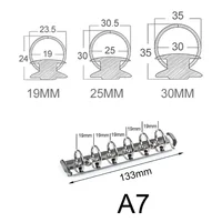 Fromthenon A7 Metal Spiral Rings Binder Clip for Diary Notebook Planner Binder File Folder with 2 Pairs Screw 2