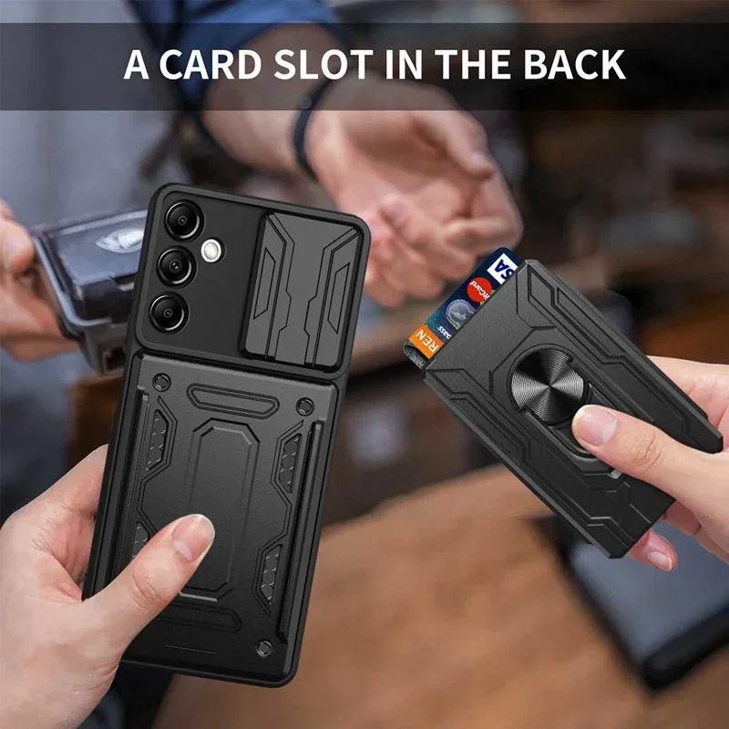 Versatile Phone Case with Card Pocket & Magnetic Ring Holder
