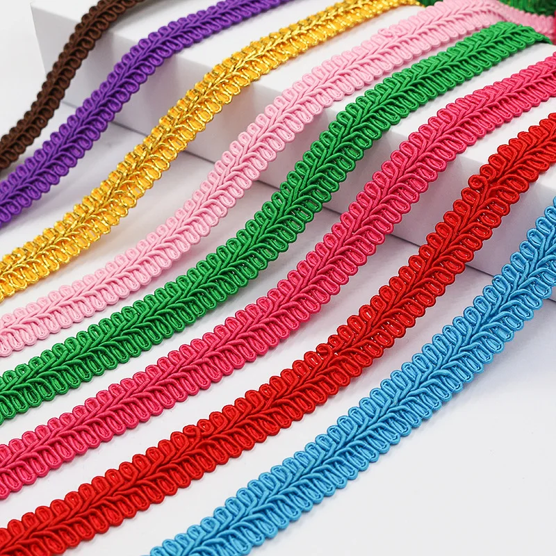 10 Meters Centipede Braided Trims GIMP Lace Appliqued Crochet Ribbons Nylon Dress Light Decoration 1.4cm Wide