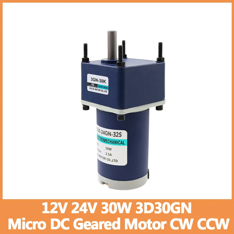 12V 24V 30W 3 D30Gn Micro Dc Motoriduttore Motore Cc Regolabile Ad Alta Velocità Di Coppia Cw Ccw