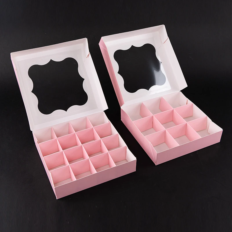 5pcs Mini Cupcake and Pastry Chocolate Paper Boxes in White and Pink, Handmade Dessert ... - SKU HDPB1126 - UGI Packaging
