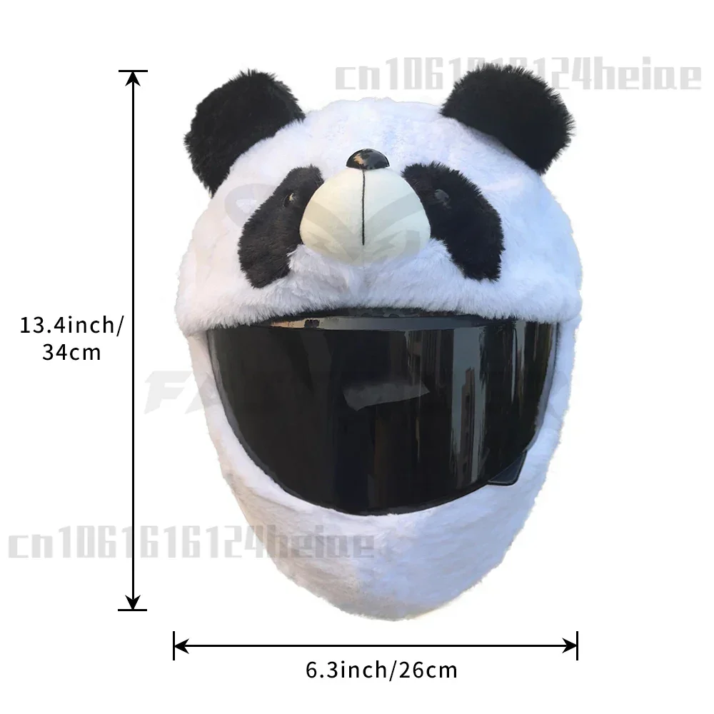 Chuarry Cute Panda Motorcycle Helmet Cover - Plush Dust Protector For Full Face Helmets