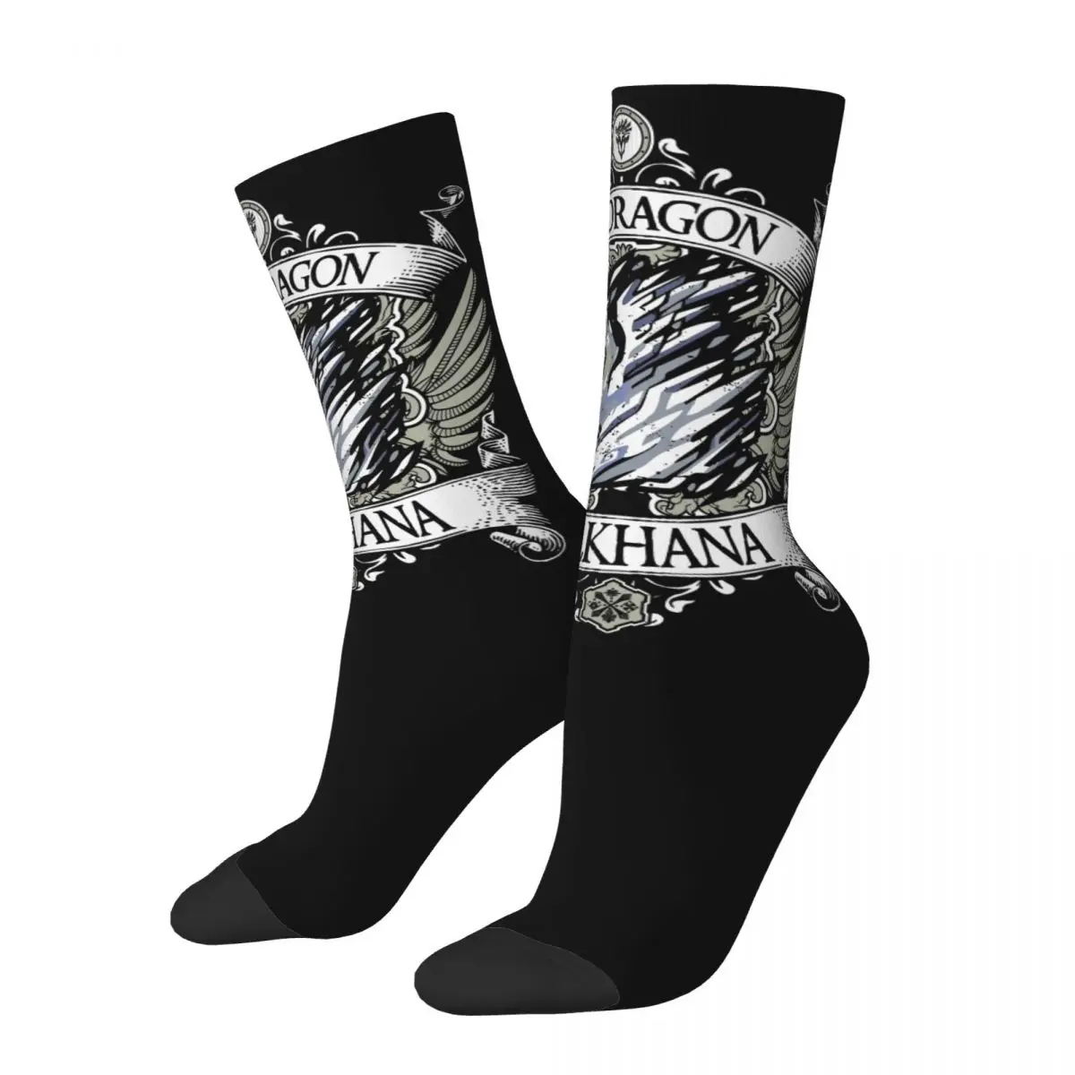 Hip Hop Vintage Velkhana Crazy Men'S Compression Socks Unisex Monster Hunter Fantasy-Themed Action Role-Playing Games Crew Sock