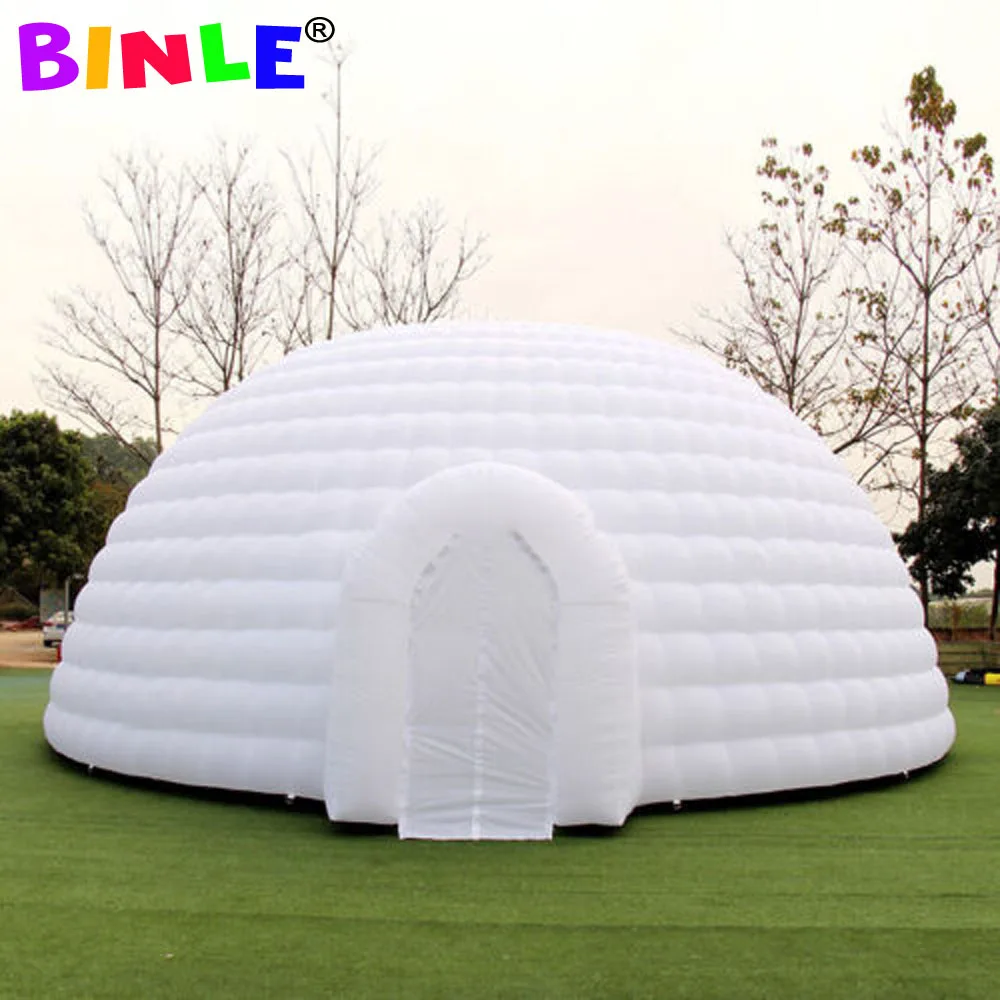 10m 80persons Striking Oxford Outdoor Inflatable Dome Tent With Led Strips Disco Igloo Party Wedding House Air Marquee For Event 3