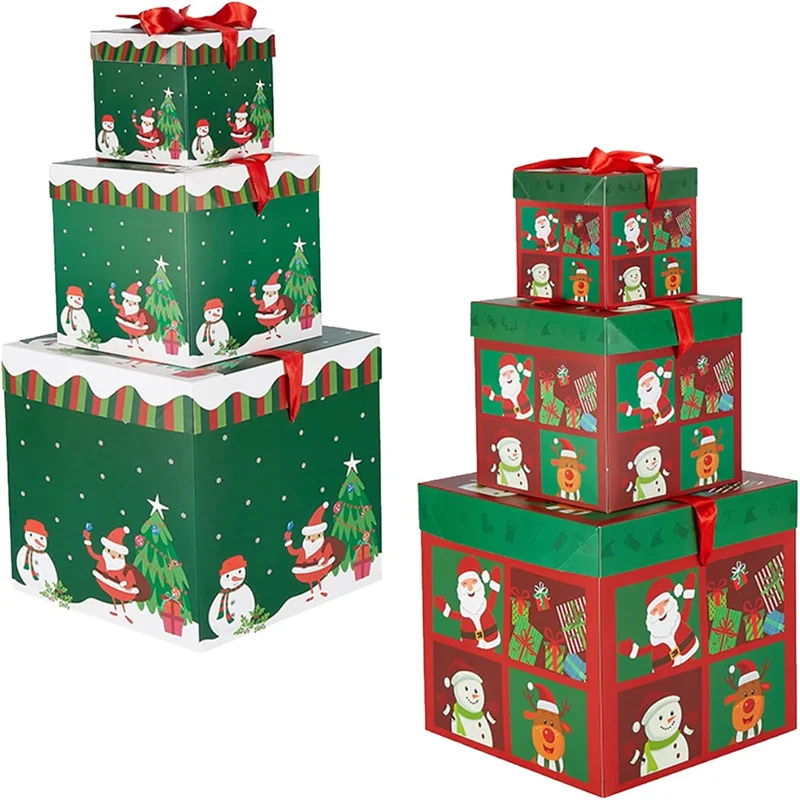 Personalized Christmas Eve Foldable Gift Box - Holiday Party Favor & Present