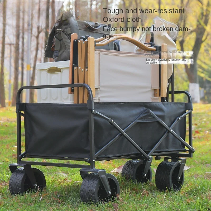 

Camping Cart Foldable Outdoor Hand Push Picnic Car Camp Trailer Trolley Luggage Trolley Wild