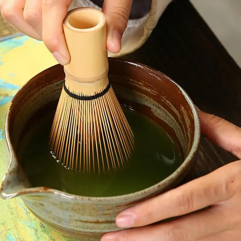 Matcha Set Black Ceramic Match Bowl and Whisk Holder Set or Bamboo Matcha Whisk Scoop Japanese Tea