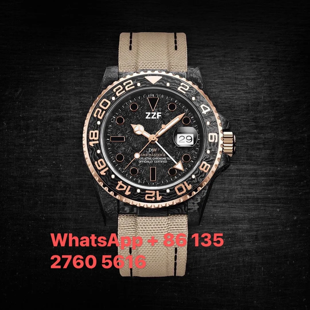 Мужские часы ZZF New Carbon DIW GMT-Master Desert Dial лучшие мужские 3186 Move t 70g 2 года гарантии