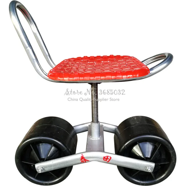 Szilárd Iron Garden Cart Szerszám Ültetés Pickingstool Kényelmes Pu Szivacs Üléspad Mozgó Munkaszék Kerekes Készletekkel