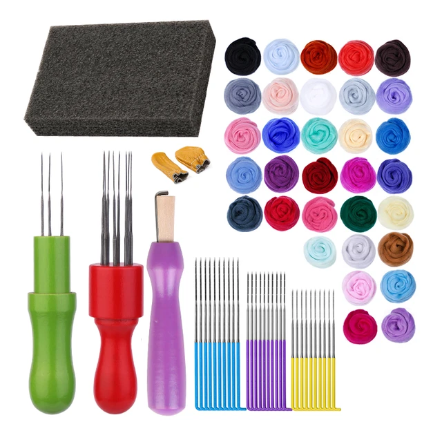 MIUSIE Multicolor Wool Fibre Needle Felting Kit Handmade Tools for Felt  Needle Set Pack Felting Fabric Materials Accessories - AliExpress