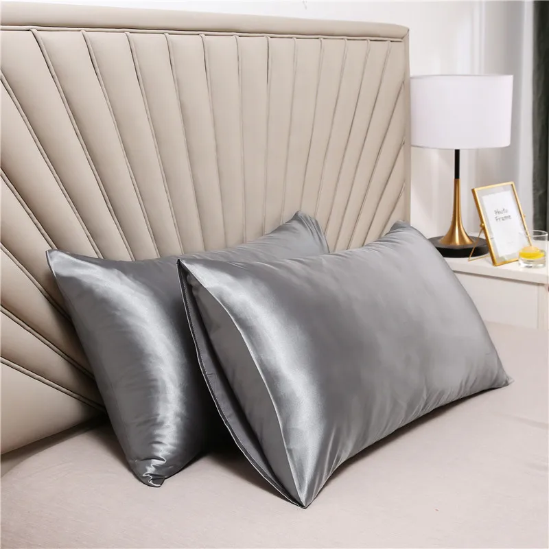 Description Picture 6 of itemLuxury Satin Pillow Case for Hair Skin Silk Satin Pillowcase 51x66/76cm Pillowcases Set Silky Pillow Cover with Envelope Closure