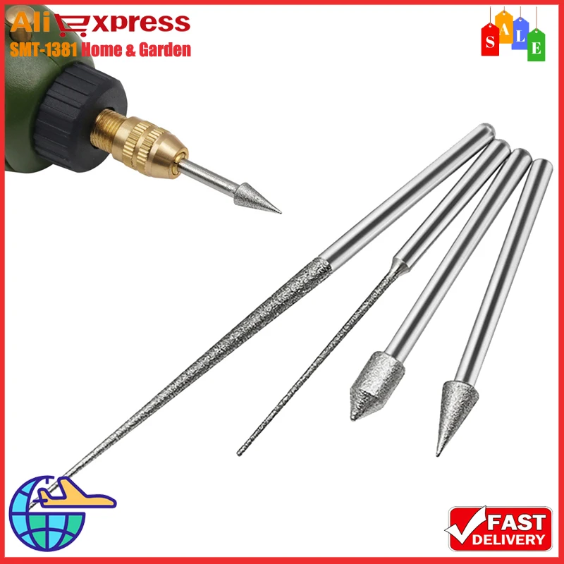 

1pc 3mm Shank Diamond Grinding Head Grinding Needle Bit Burr Mini Drill For Metal Glass Jade Engraving Drilling Carving Tool