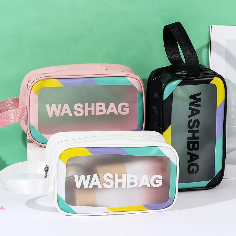 New PU Women Travel Storage Bag Cosmetic Bag Makeup Bag Travel Organizer Bags Waterproof Washbag Transparent Cosmetic Cases 3
