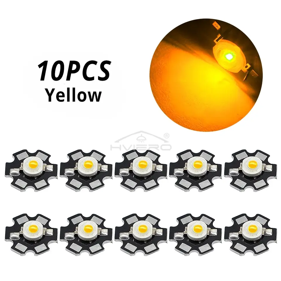 10X 20mm 3V 3W Led High Power Chip Light Bead White Red Blue Green Led Beads Emitter LED Bulb Diodes Lamp with Star Min Heatsink image 13