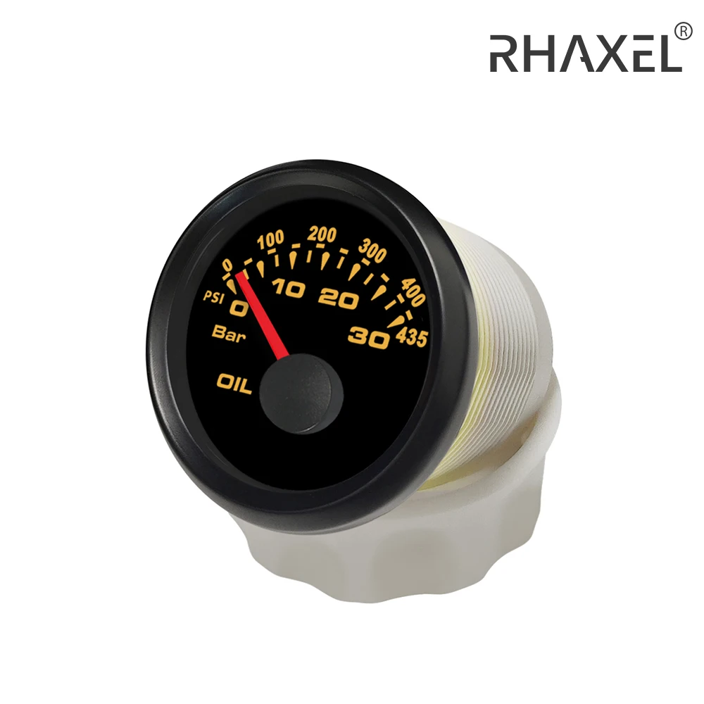Манометр RHAXEL 2 дюйма (52 мм), 0-30 бар, 0-0,5 фунт/кв. Дюйм, 0-30 бар, 0-4,5 фунт/кв. Дюйм, сигнал-в с 8 цветными подсветками, 12 В, 24 вольт