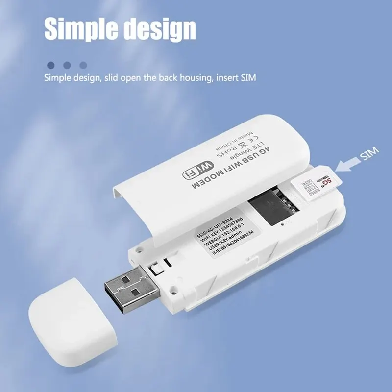 TIANJIE 150Mbps 4G WIFI Router USB Wireless Modem CAT4 Qualcomm Chipset Dongle Car Adapter With Sim Card Slot for IP Camera — view 2