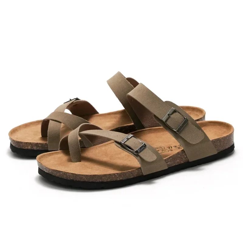 

2023 New Products Women's Cork Slippers Trendy Men's Sandals Couple Beach Shoes Loose Outside
