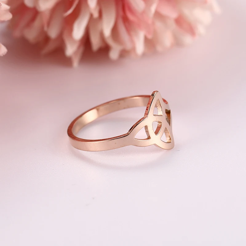 Kkjoy Edelstahlring für Frauen, keltische hohle Fingerringe, Krone, Lotus, Hexerei, Amulett, Pentagramm, Schmuckgeschenk – Detail 12