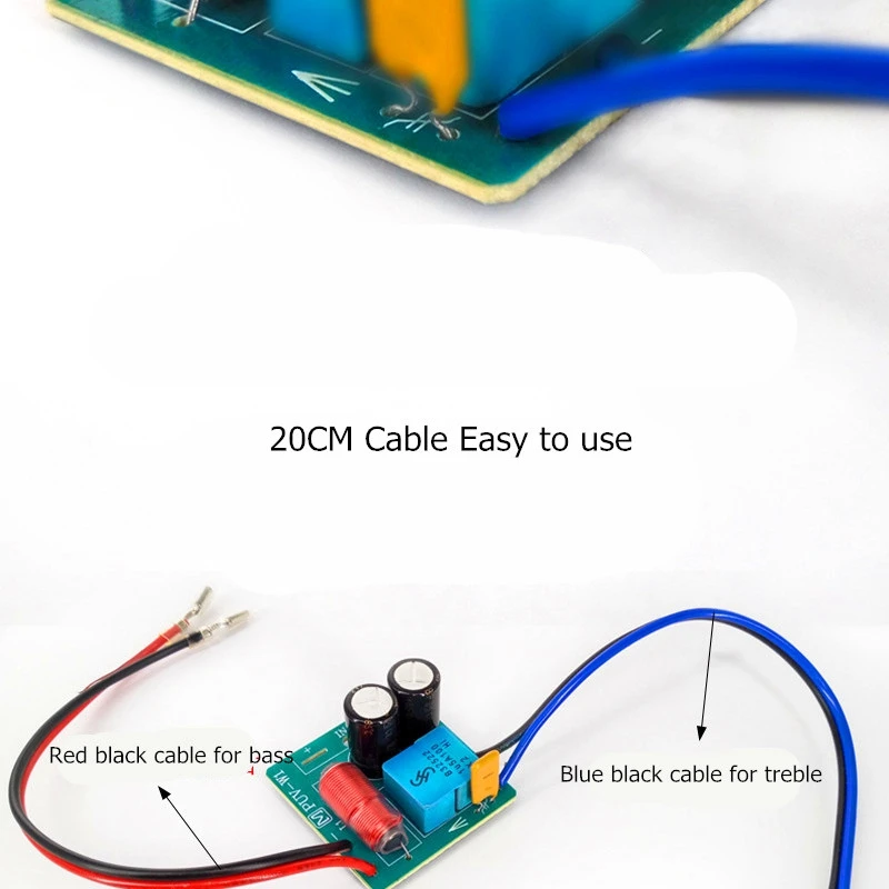 2X 60W 2 Way Audio Speaker Frequency Divider Treble Bass TWS 2 Unit Crossover Accessory