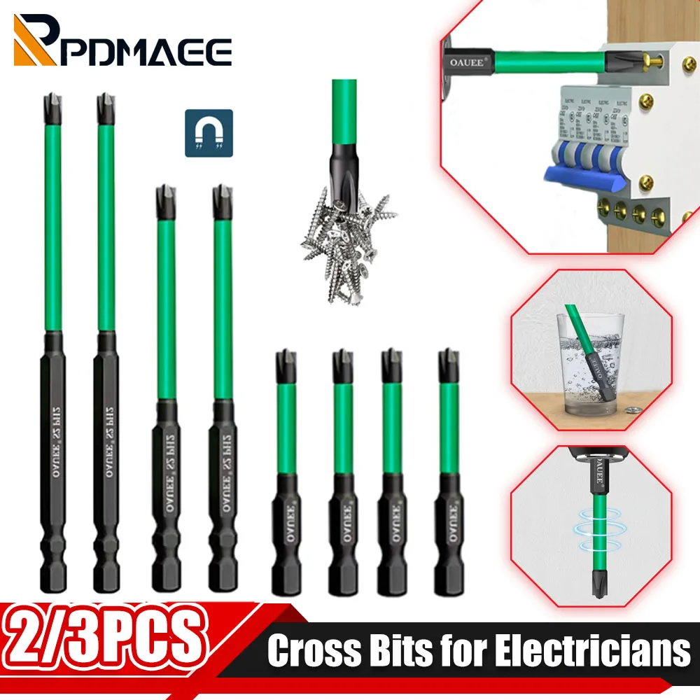 2/3pcs Magnetism Special Cross Screwdriver 65/110/150mm Bit Alloy Steel Batch Head FPH1 FPH2 FPH3 for Socket Switch Power Tool