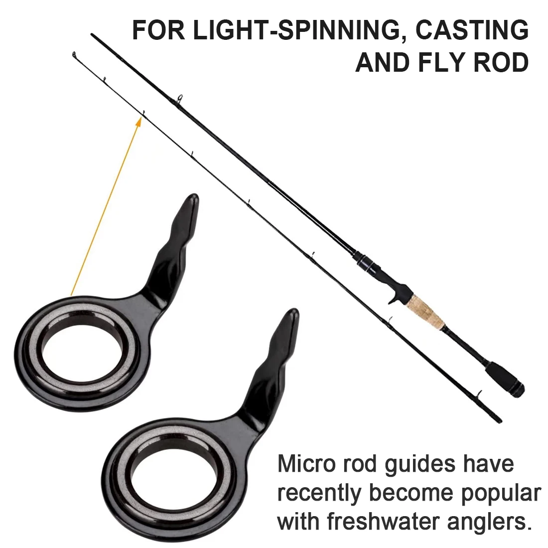FishTrip single foot fishing rod guides repair kit micro guides for light-spinning casting fly rod 0.076g~0.77g
