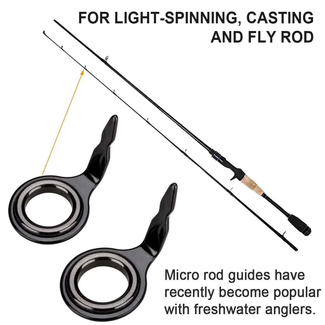 FishTrip Single Foot Fishing Rod Guides Repair Kit Micro Guides for  Light-spinning, Casting and Fly Rod 0.076g~0.77g