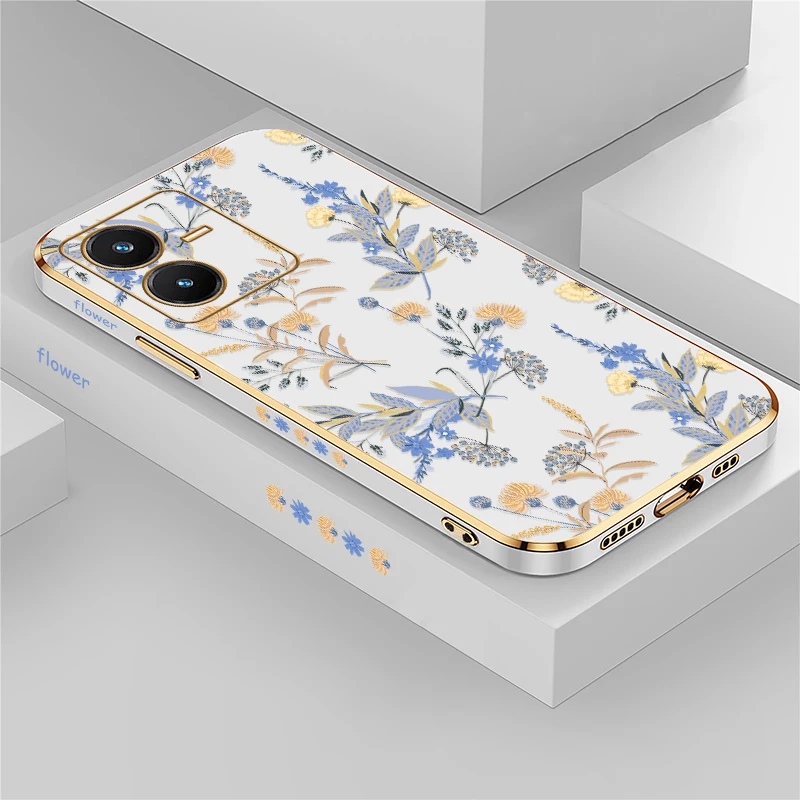 Soft Plating Leaves Pattern Shockproof Phone Case