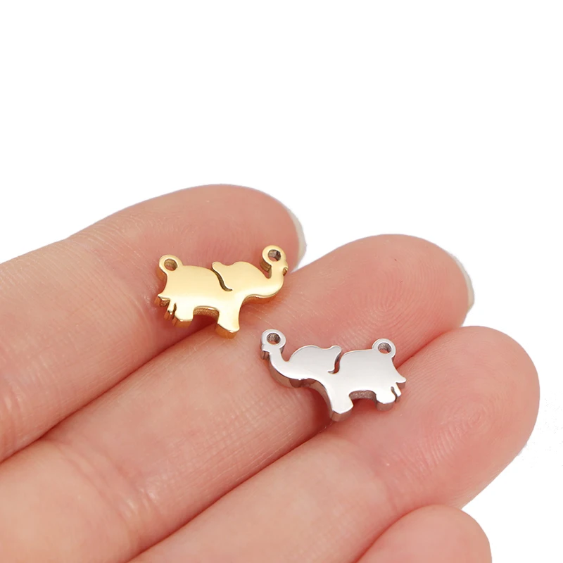 

10pcs/Lot 10*12mm Tiny Elephant Charms Connectors Stainless Steel DIY Jewelry Necklace Bracelet Animal Accessories