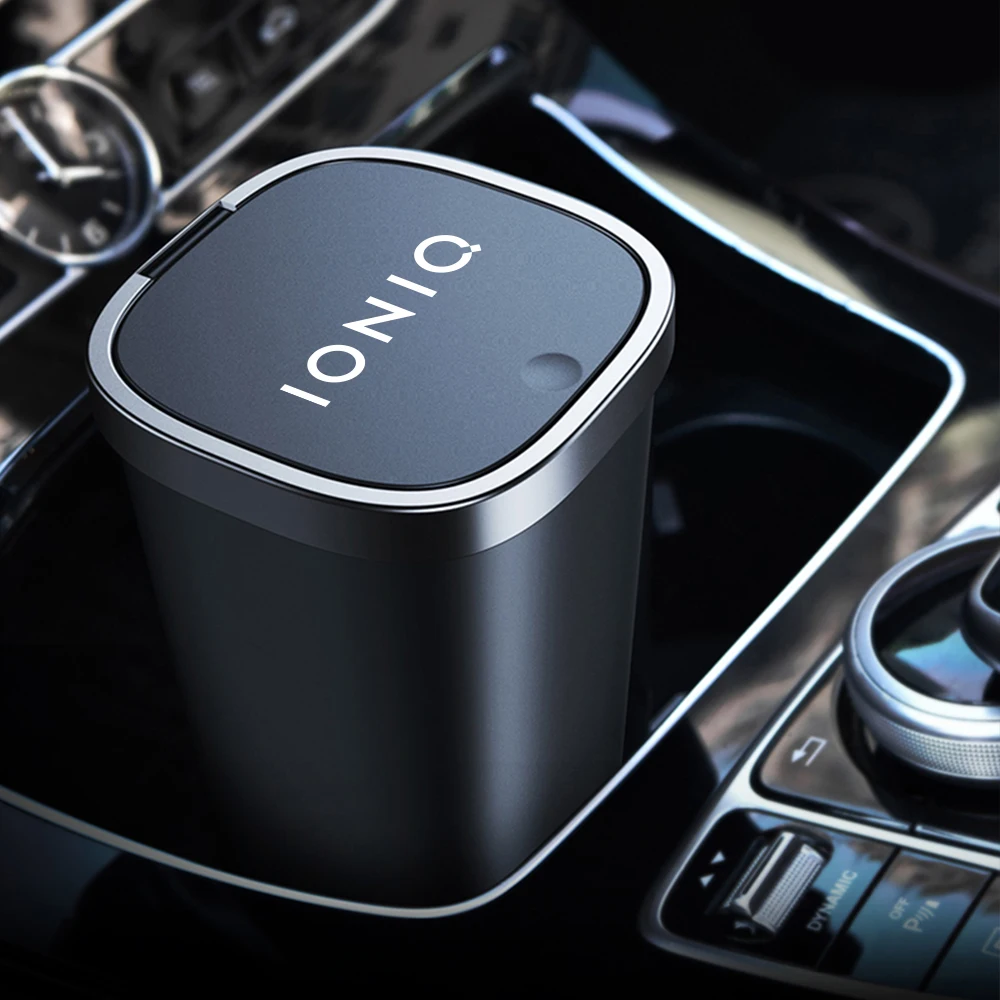 Car Trash Can Vehicle Garbage Dust Case Car Pressing Trash Bin Auto Interior Storage Accessories For Hyundai IONIQ 5 6 7 car trash can