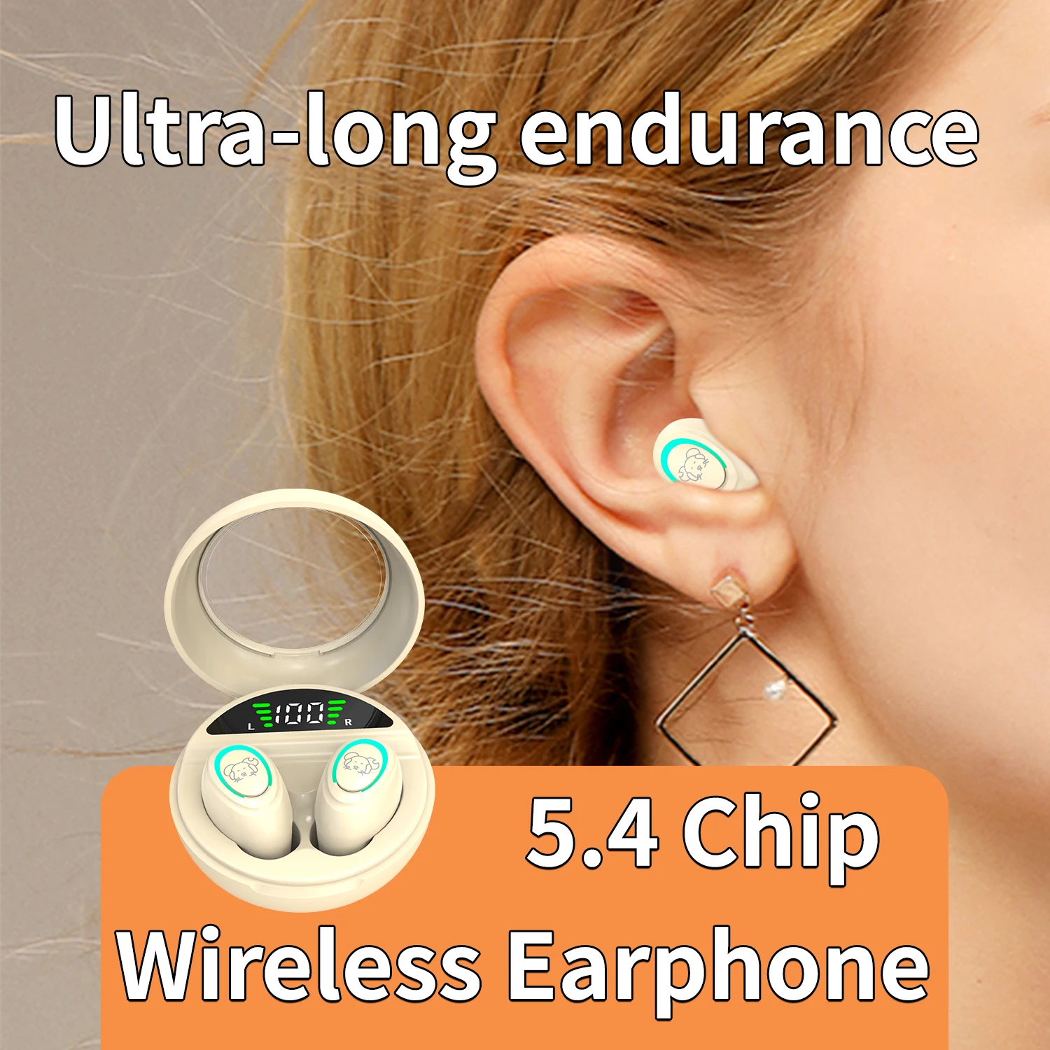 Bluetooth Headphones Wireless Earbuds 48hrs Talktime Digital Display Sports Ear Buds IPX5 Waterproof Earphones for Phone Laptop