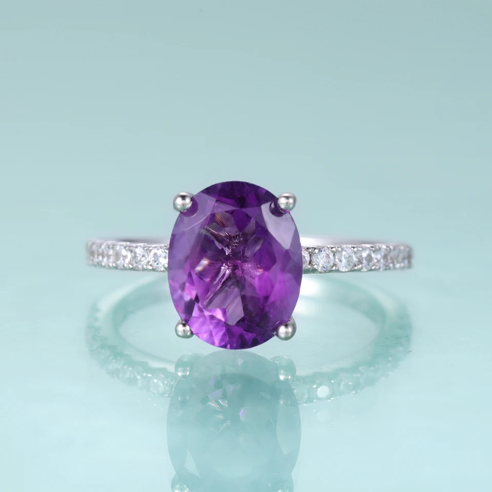 Vintage Amethyst Gemstone Engagement Ring for Women