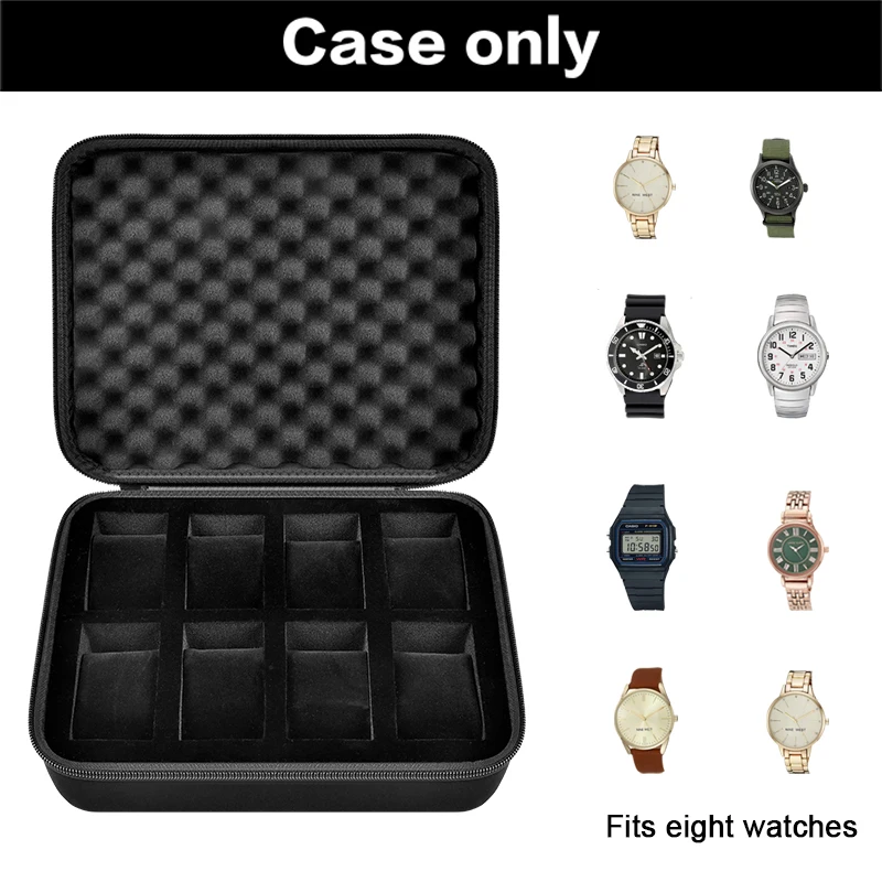 Watch Storage Box 8 Slots Organizer/Men Display Fits All Wristwatches and Smart Watches up to 42mm