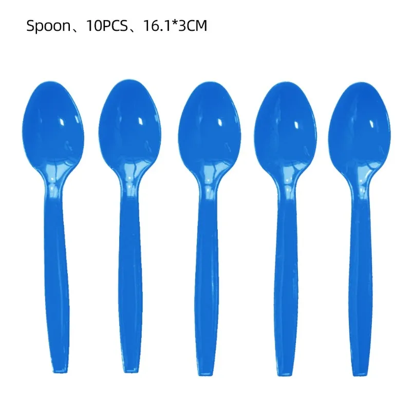 10PCS spoon blue