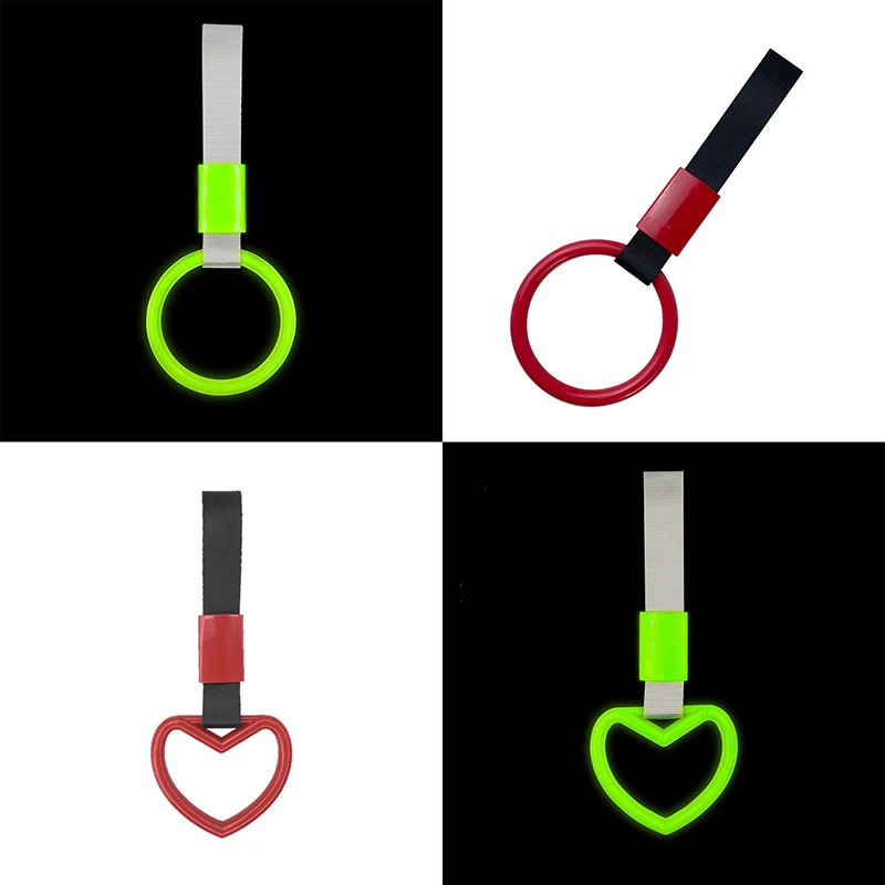 Car Tow Strap Tsurikawa Ring Heart JDM Train Bus Handle Hand Strap Styling Drift Charm Auto Accessories