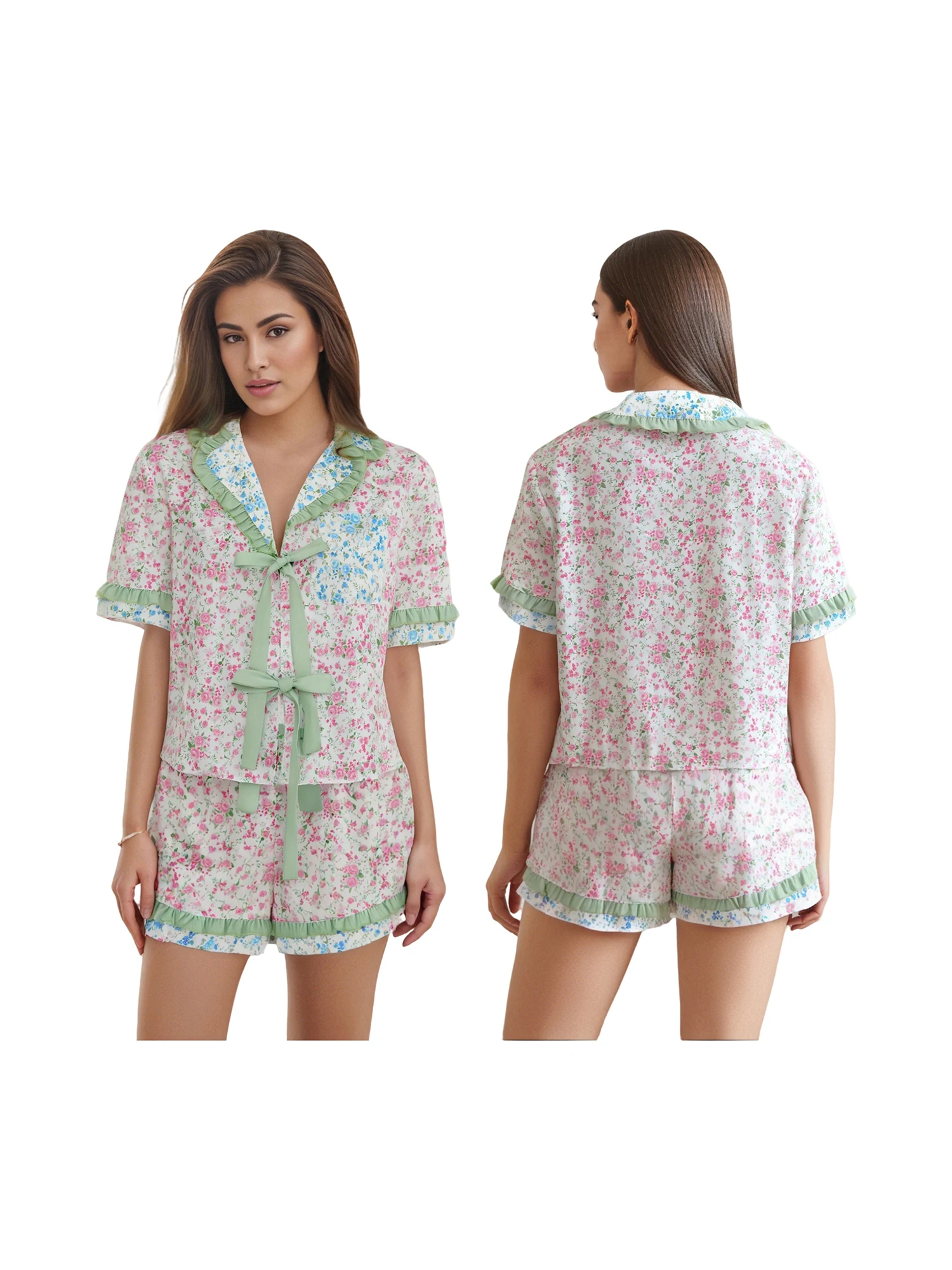 Women s Striped Pajama Set Long Sleeve Button-Up Top with Pants Cozy Sleepwear Lounge Set for Daily Wear