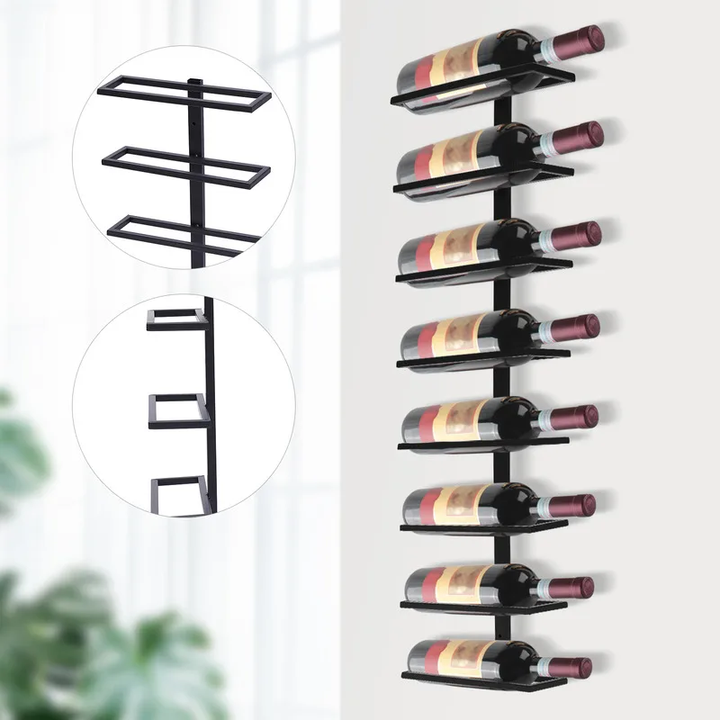 Eight Layer Vintage Wall Mounted Wine Rack