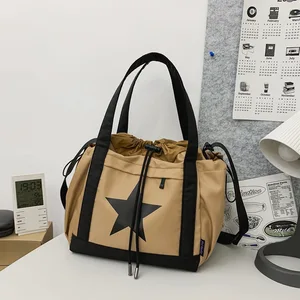 2023 New Women Printed Star Shoulder Bags Canvas Cross Body Bags Casual Women Travel Bags Shopping Totes Drop Shipping