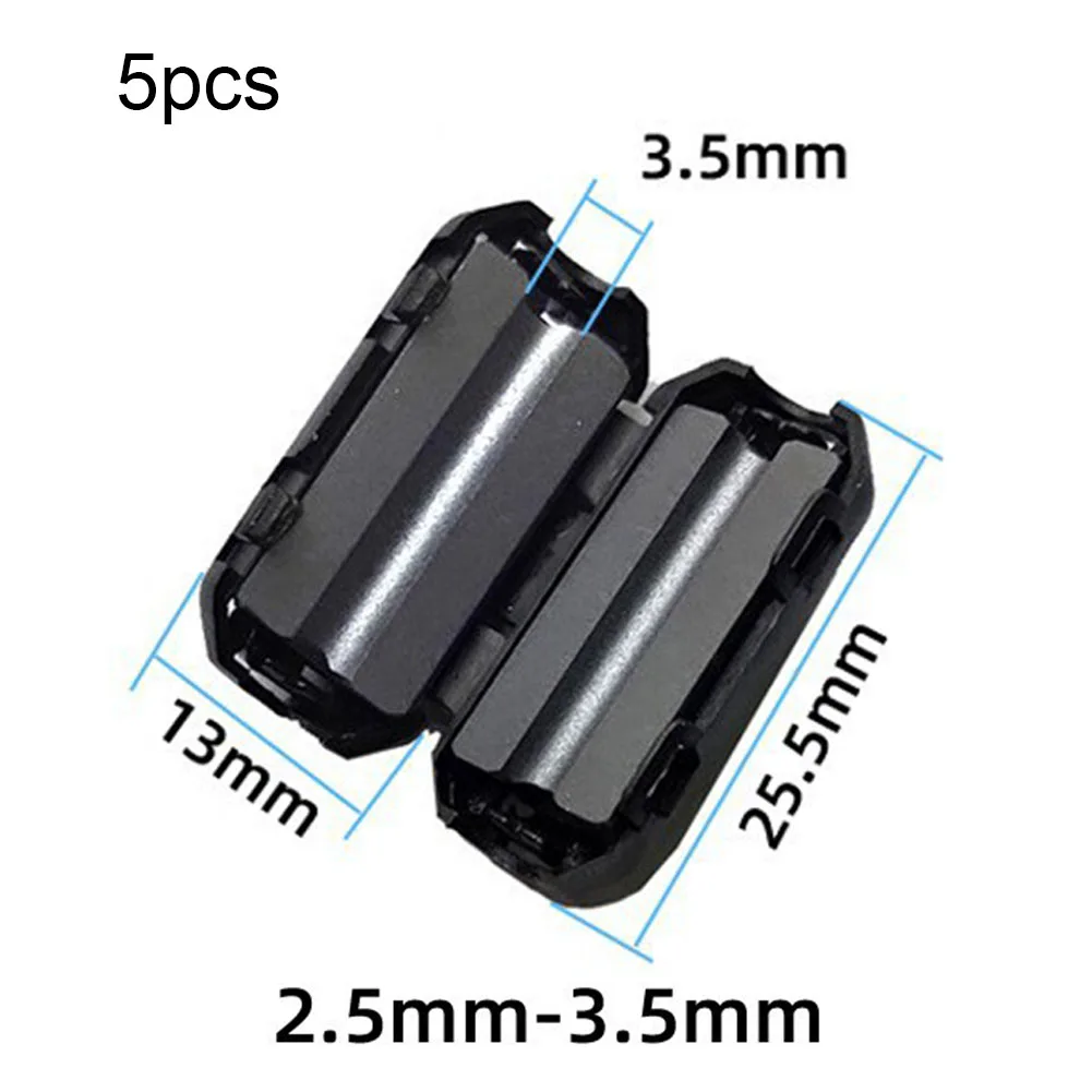 Description Picture 3 of item5Pcs 3.5/5/7/9/13mm Toroidal Core Ferrite Bead Clip Choke EMI RFI Noise Filter Clip For USB/Video Cable Power Cord