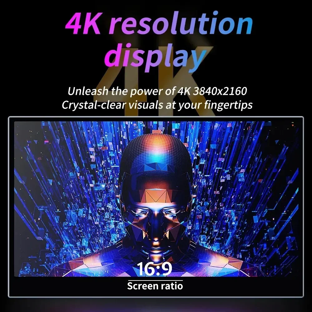 MUCAl 15.6 ġ ġ ޴ , 4K  ÷ ȭ, UHD 3840*2160, Ʈ ȭ ġ PS4 PS5 XboX ƺϿ