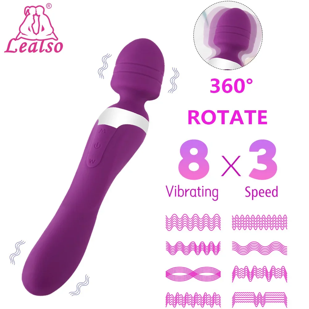Double Head Powerful Clit Vibrators for Women AV Magic Wand Massager G Spot Orgasm Clitoris Women's Dildo Stimulator Masturbator