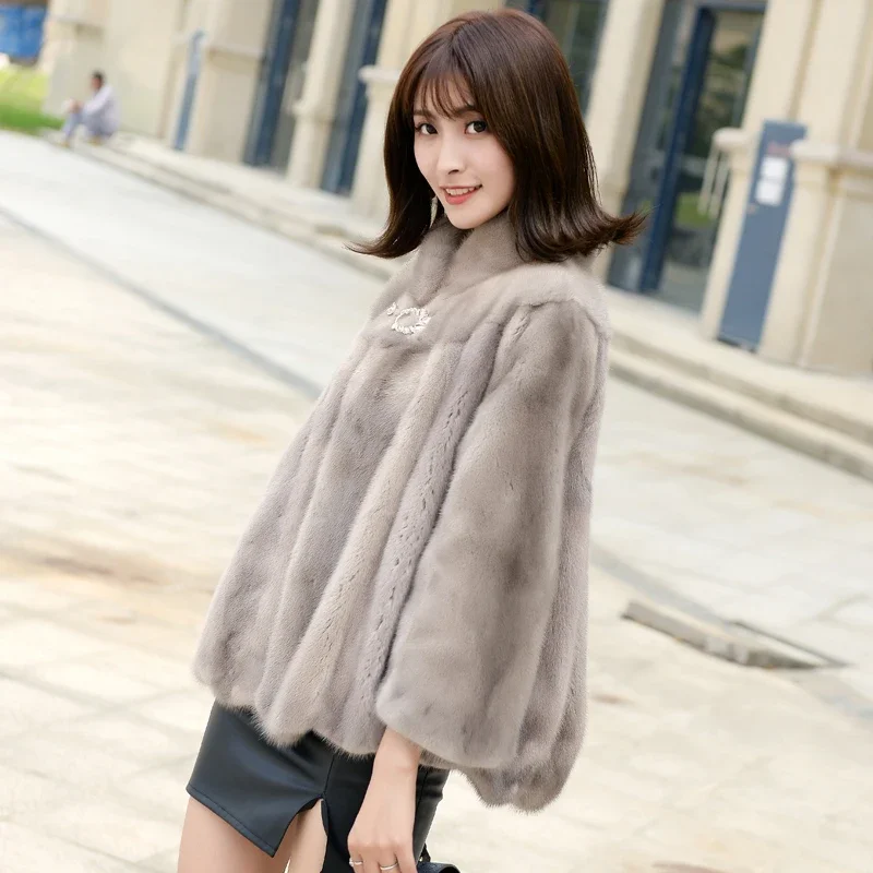 Vera Pelliccia Di Visone Donna Cappotto Di Pelliccia Da Donna Di Lusso Giacca Di Pelliccia Corta Femme Fourrure Caldo Cappotti Di Pelliccia Coreana Gi