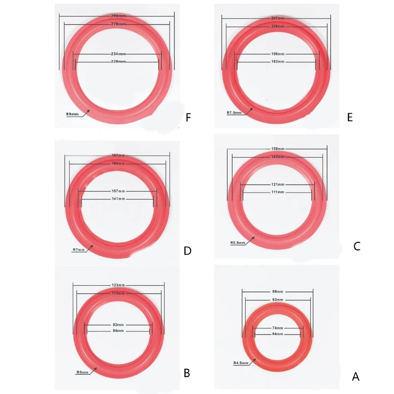 Speaker Rubber Foam Edges Surround Rings Repair Part for Speaker Repair DIY Surround Edges Dustproof Rings Improved Bass