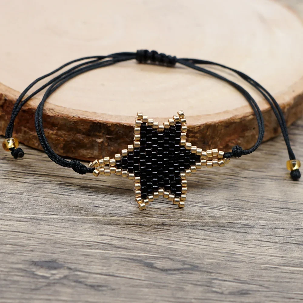 

Rice Bead Bracelet Hand knitting Beading fashion Simple Beetle shell stars female Bohemia Adjustable Bracelet