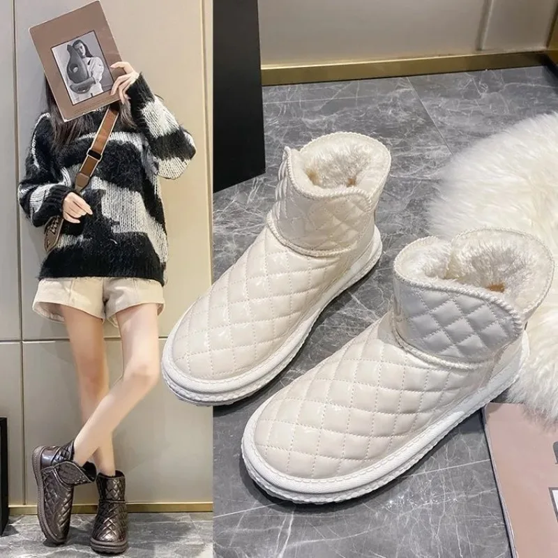 New 2023 Ins Fashion Women Ankle Boots Winter Warm Female Snow Boots Platforms Casual Short Shoes Woman Boots