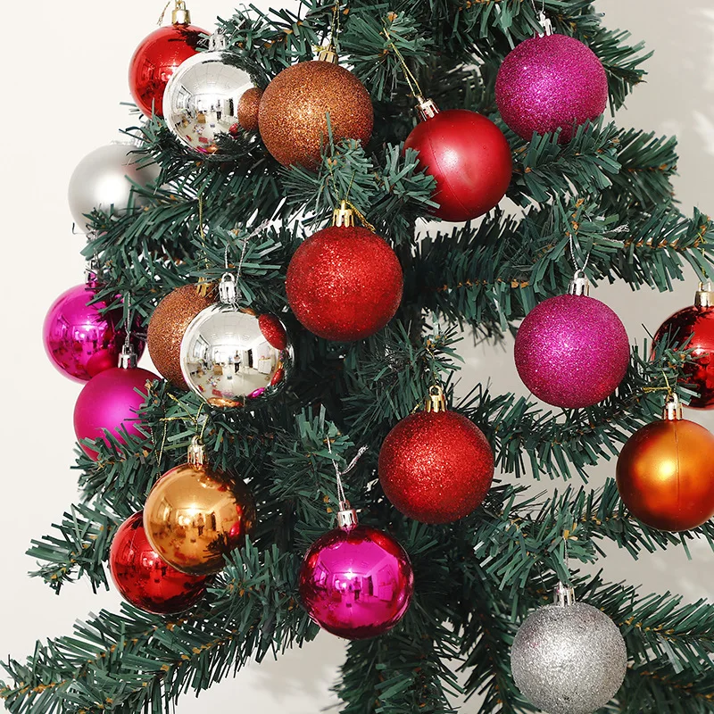 1Box 24/36pcs Christmas Ball Christmas Tree Ornament Home Christmas Hanging Pendant New Year Party Decoration Gift Navidad 2024