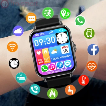 Temperatury połączenie BT inteligentny zegarek mężczyźni kobiety Smartwatch elektronika inteligentny zegar dla Android IOS opaska monitorująca aktywność fizyczną Sport inteligentny zegarek tanie i dobre opinie Trosmart CN (pochodzenie) Dla systemu iOS Na nadgarstek Zgodna ze wszystkimi 128 MB Krokomierz Rejestrator aktywności fizycznej