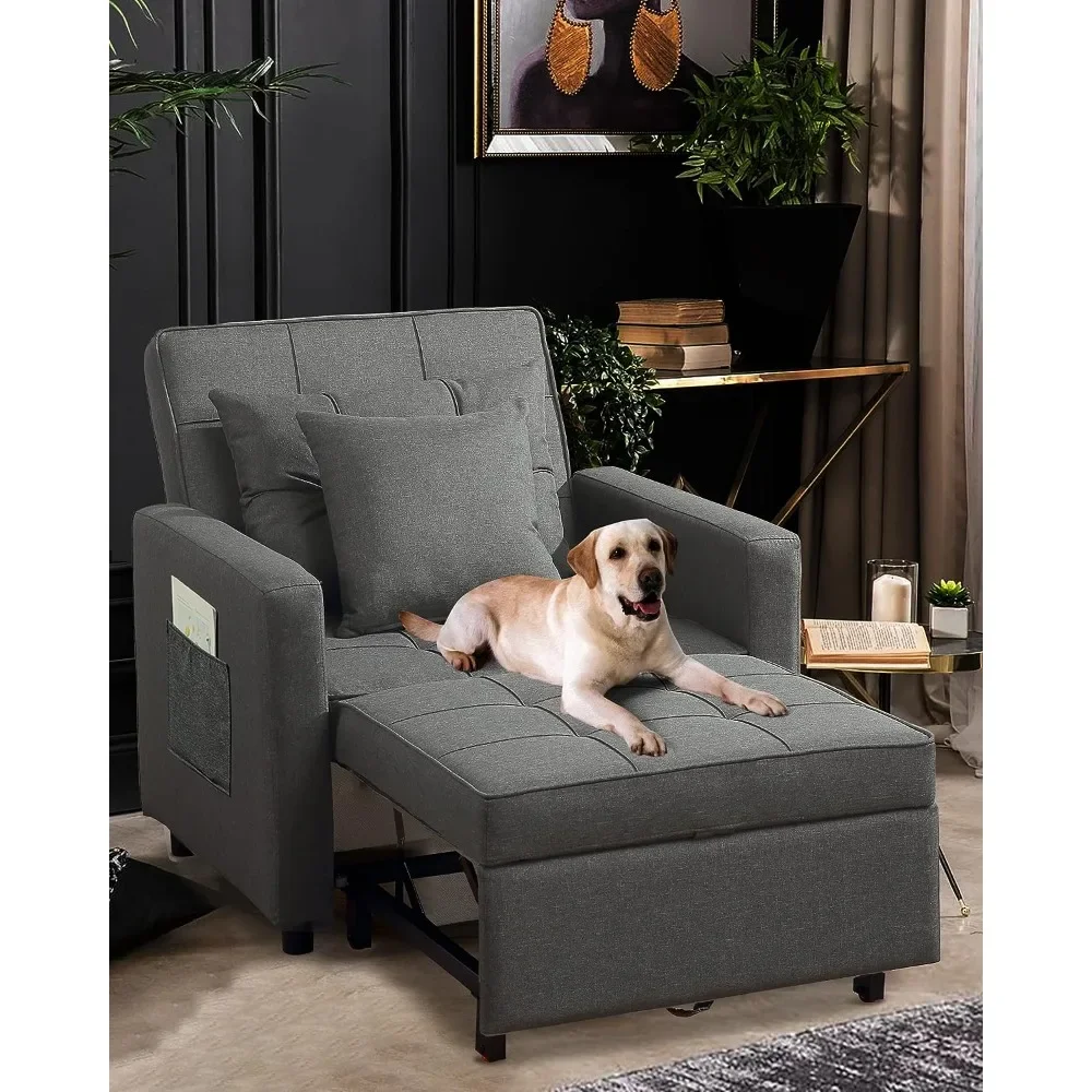 ChaiseLoungeChairFutonChairTurnsIntoBedSofaChairforLiving